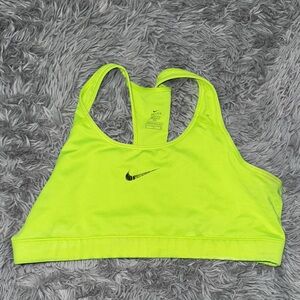 Bright yellow neon sports bra